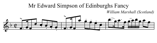 Mr Edward Simpson of Edinburghs Fancy - staff notation