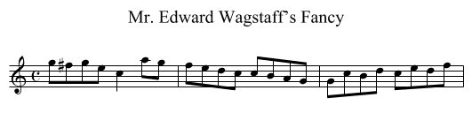 Mr. Edward Wagstaff’s Fancy - staff notation