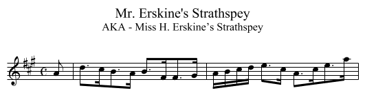 Mr. Erskine's Strathspey - staff notation