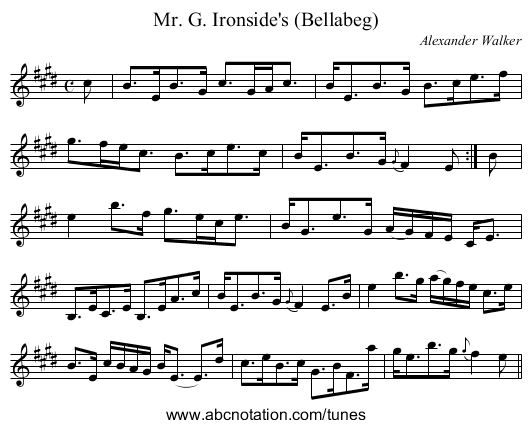 Mr. G. Ironside's (Bellabeg) - staff notation