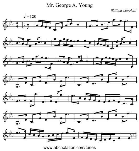 Mr. George A. Young - staff notation