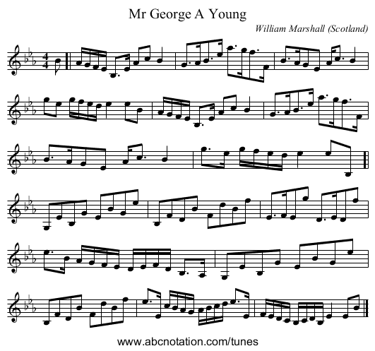 Mr George A Young - staff notation