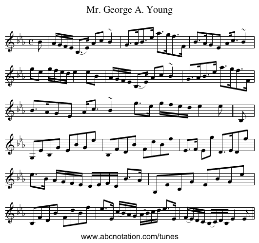 Mr. George A. Young - staff notation