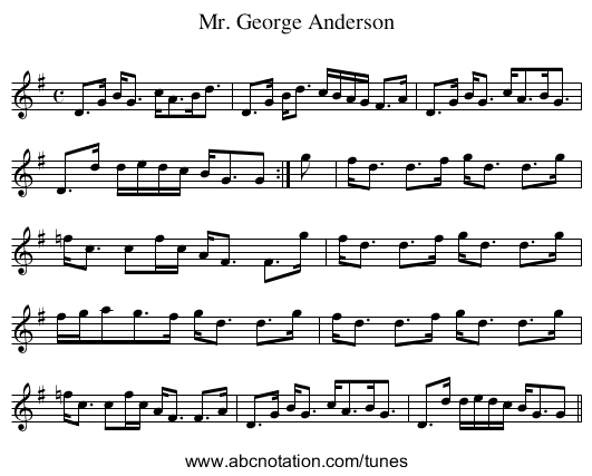 Mr. George Anderson - staff notation