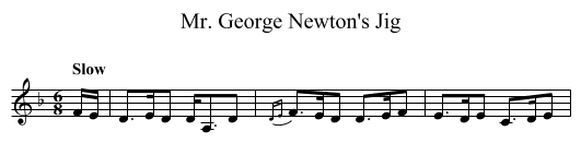 Mr. George Newton's Jig - staff notation