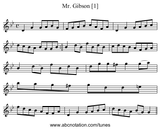 Mr. Gibson [1] - staff notation