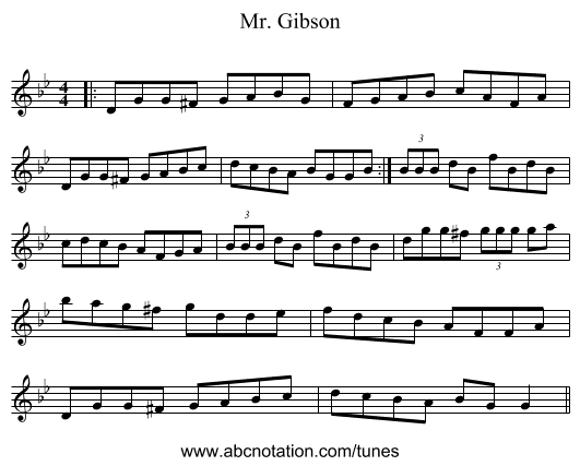 Mr. Gibson - staff notation