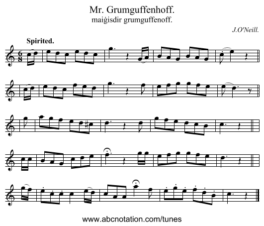 Mr. Grumguffenhoff. - staff notation