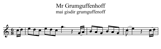Mr Grumguffenhoff - staff notation