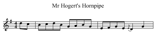 Mr Hogert's Hornpipe - staff notation