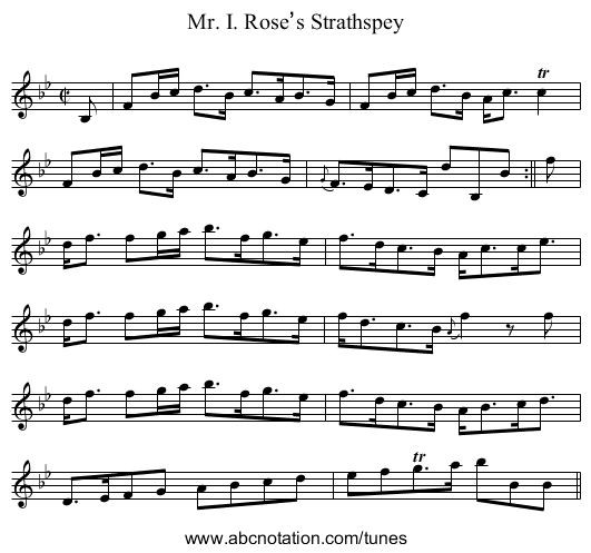Mr. I. Rose’s Strathspey - staff notation