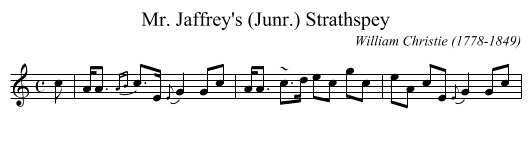Mr. Jaffrey's (Junr.) Strathspey - staff notation