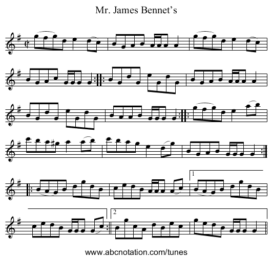 Mr. James Bennet’s - staff notation