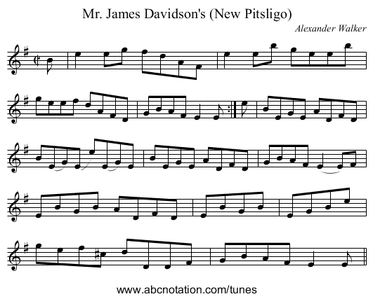 Mr. James Davidson's (New Pitsligo) - staff notation