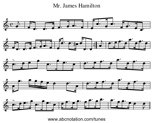 Mr. James Hamilton - staff notation