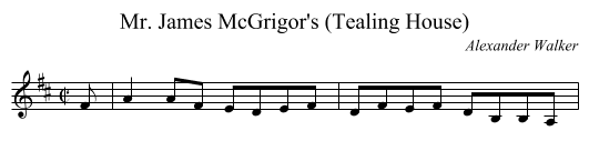 Mr. James McGrigor's (Tealing House) - staff notation