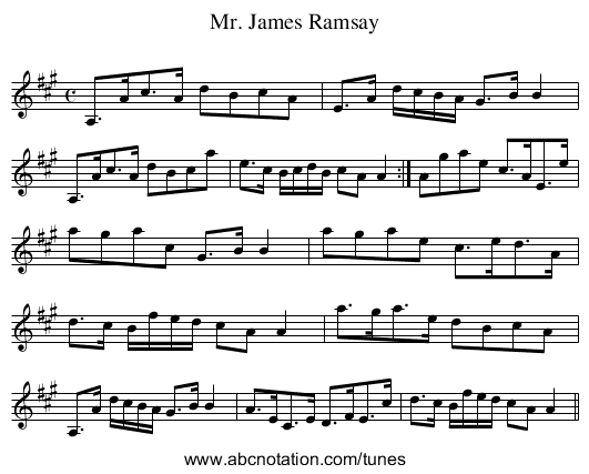 Mr. James Ramsay - staff notation