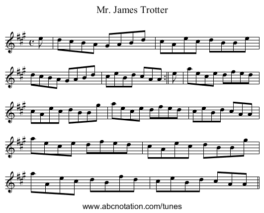 Mr. James Trotter - staff notation