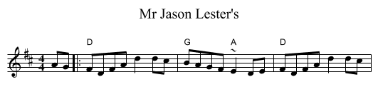Mr Jason Lester's - staff notation