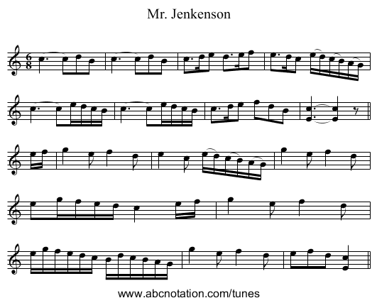 Mr. Jenkenson - staff notation