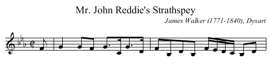 Mr. John Reddie's Strathspey - staff notation