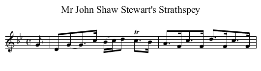 Mr John Shaw Stewart's Strathspey - staff notation