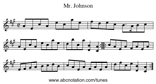 Mr. Johnson - staff notation