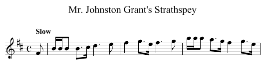 Mr. Johnston Grant's Strathspey - staff notation