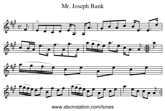 Mr. Joseph Bank - staff notation