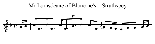 Mr Lumsdeane of Blanerne's    Strathspey - staff notation