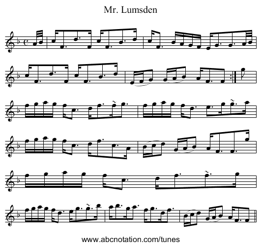 Mr. Lumsden - staff notation