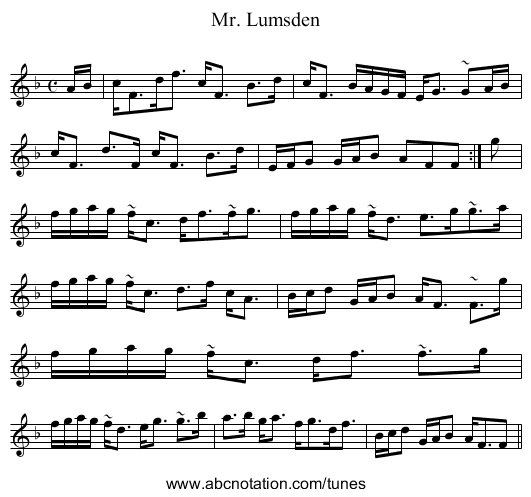 Mr. Lumsden - staff notation