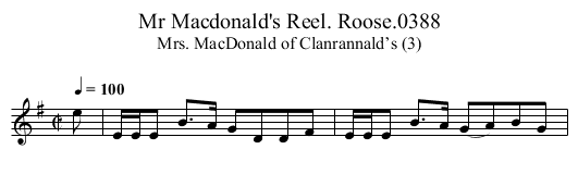 Mr Macdonald's Reel. Roose.0388 - staff notation