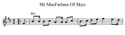 Mr MacFarlane Of Skye - staff notation
