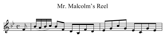 Mr. Malcolm’s Reel - staff notation