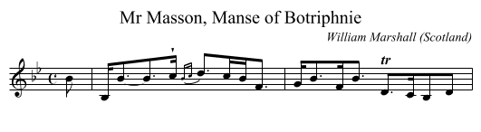 Mr Masson, Manse of Botriphnie - staff notation