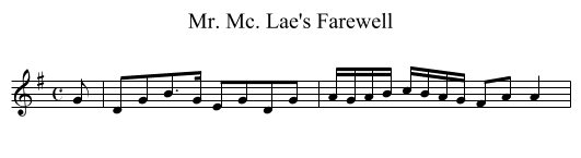 Mr. Mc. Lae's Farewell - staff notation