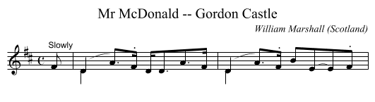 Mr McDonald -- Gordon Castle - staff notation