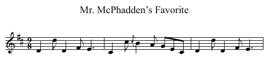 Mr. McPhadden’s Favorite - staff notation