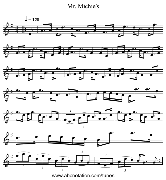 Mr. Michie's - staff notation