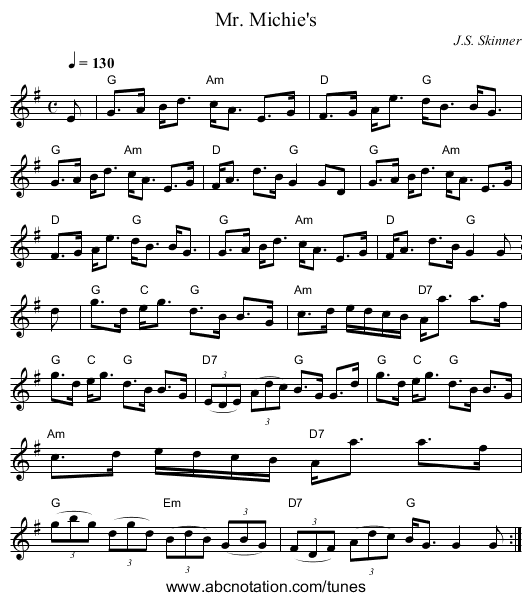 Mr. Michie's - staff notation