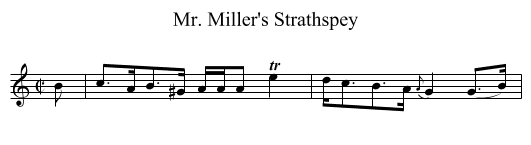 Mr. Miller's Strathspey - staff notation
