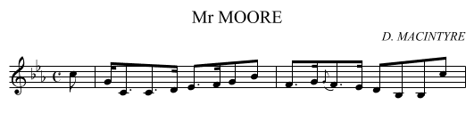 Mr MOORE - staff notation