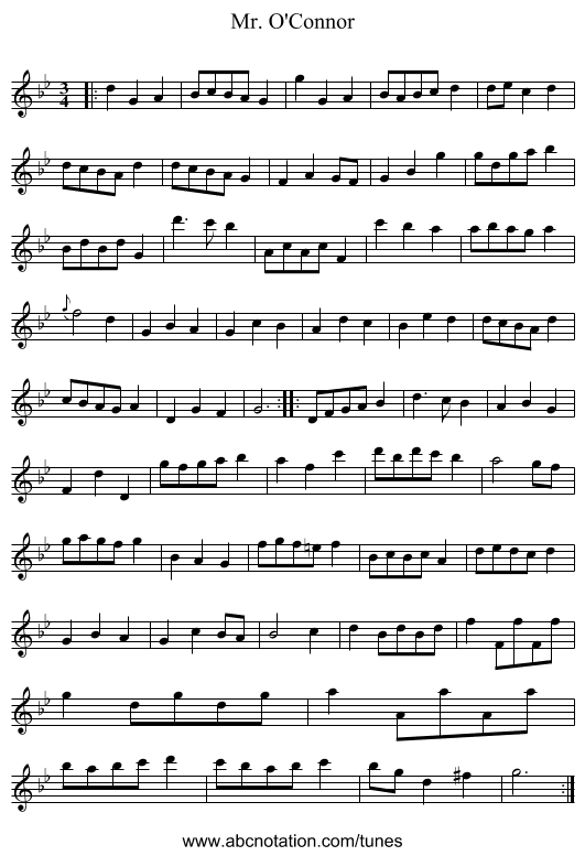 Mr. O'Connor - staff notation