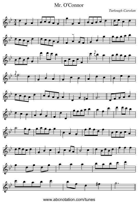 Mr. O'Connor - staff notation