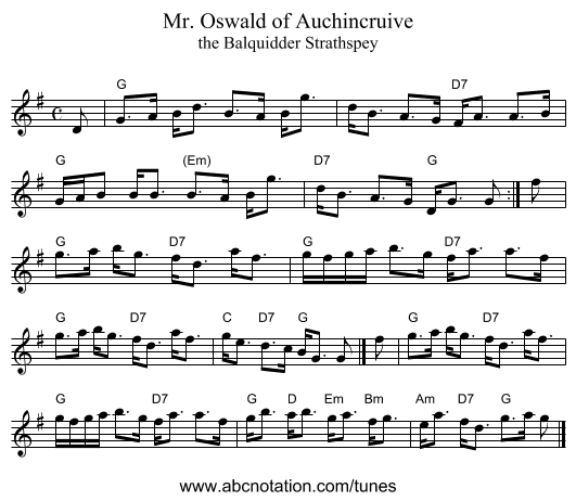 Mr. Oswald of Auchincruive - staff notation