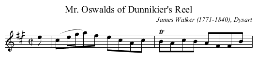 Mr. Oswalds of Dunnikier's Reel - staff notation