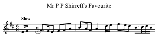 Mr P P Shirreff's Favourite - staff notation