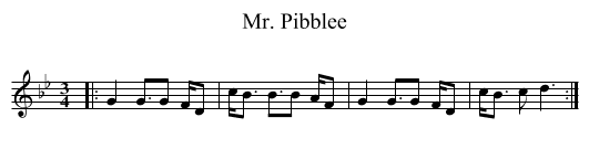 Mr. Pibblee - staff notation