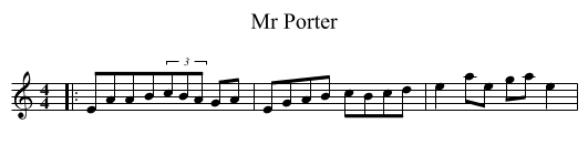Mr Porter - staff notation